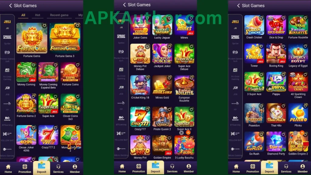 HaHaPKR Game APK internal interface and jackpot winning games