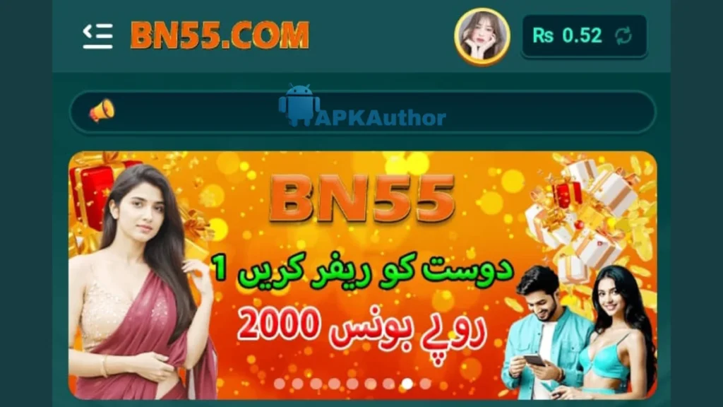 banner of referral promotion of bn55 app
